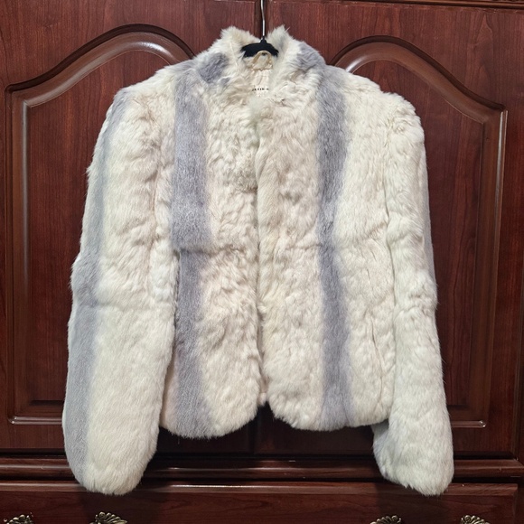 No Brand: Made in Hong Kong 100% Rabbit Fur Coat Size L - Picture 1 of 9